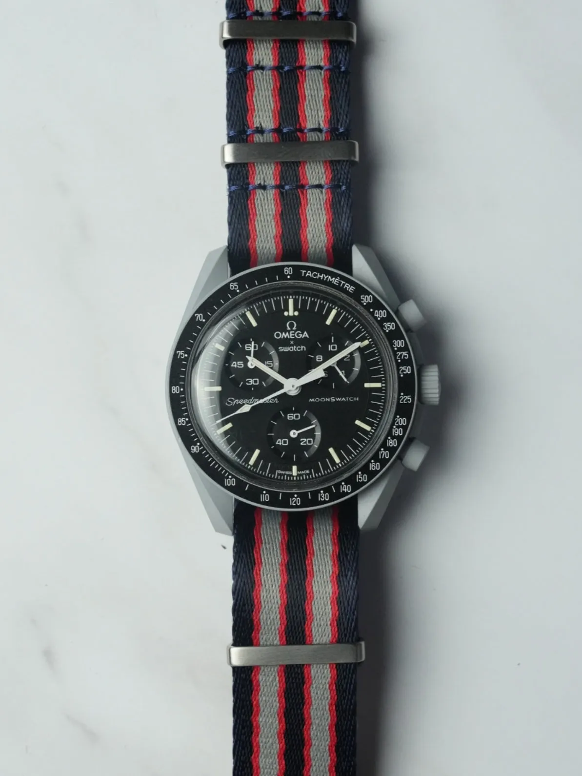 Omega X Swatch MoonSwatch Strap: Premium - Navy & Grey
