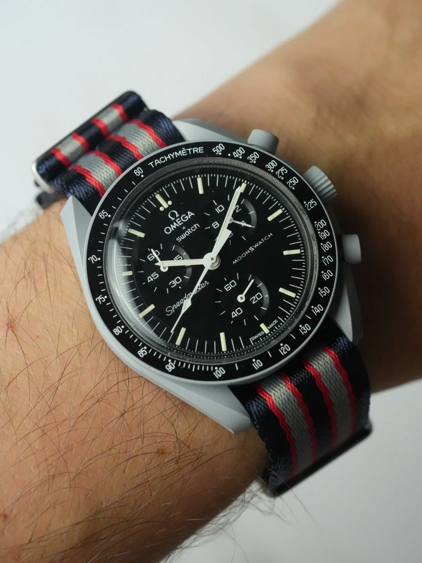 Omega X Swatch MoonSwatch Strap: Premium - Navy & Grey