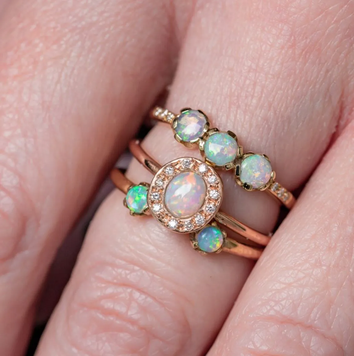 Open Opal Stacking Ring