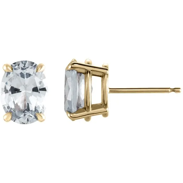Oval Center 4 Prong Earrings