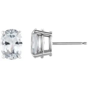 Oval Center 4 Prong Earrings