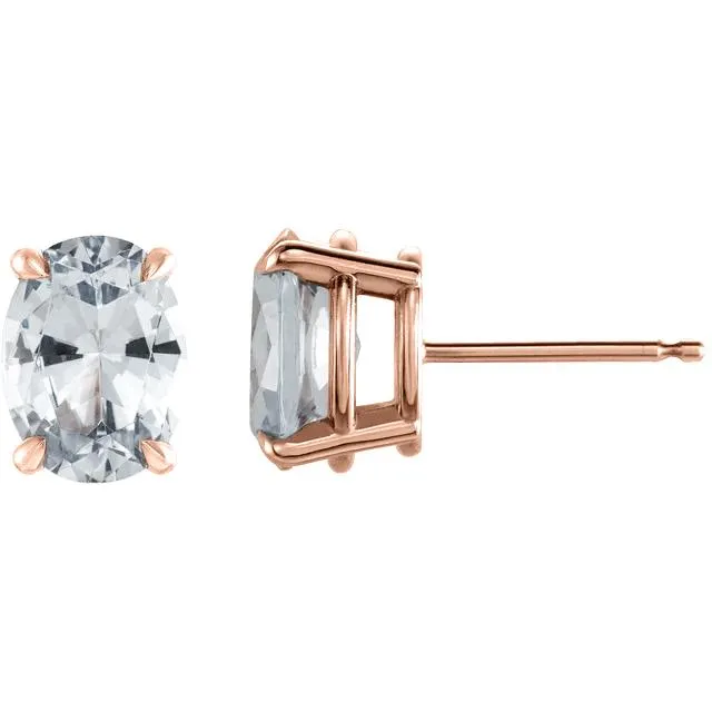 Oval Center 4 Prong Earrings