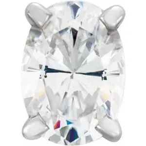 Oval Center 4 Prong Earrings