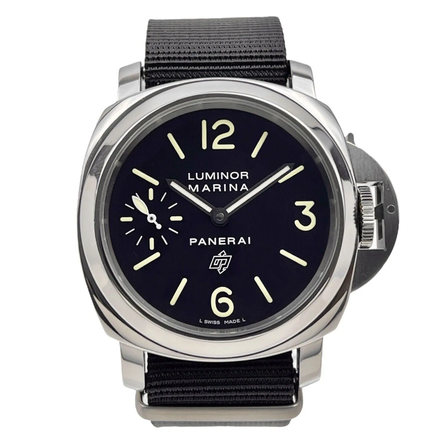 Panerai Luminor Base Logo 44mm Steel Mens Watch PAM01005 Manual Wind