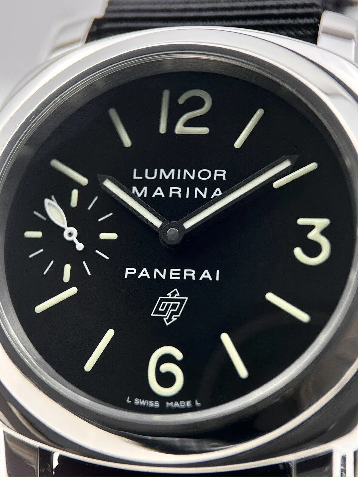 Panerai Luminor Base Logo 44mm Steel Mens Watch PAM01005 Manual Wind