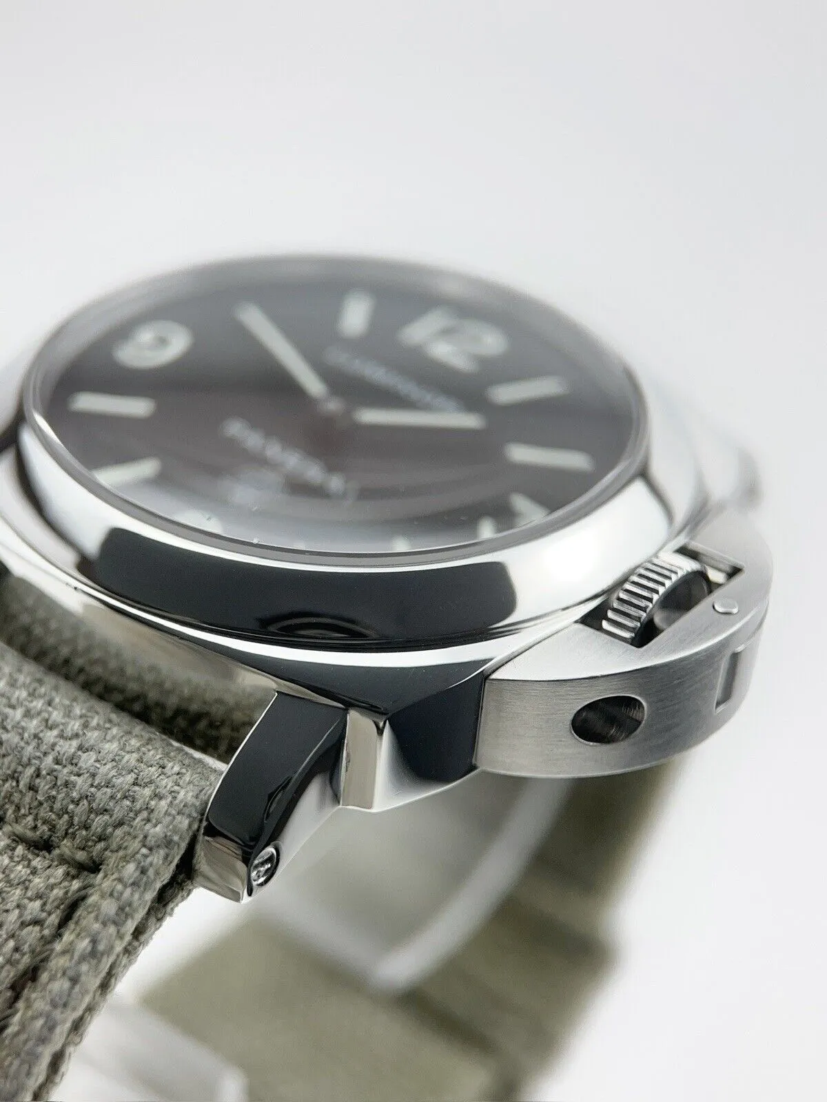 Panerai Luminor Base Logo Manual Wind 44mm Steel Mens Strap Watch PAM00000