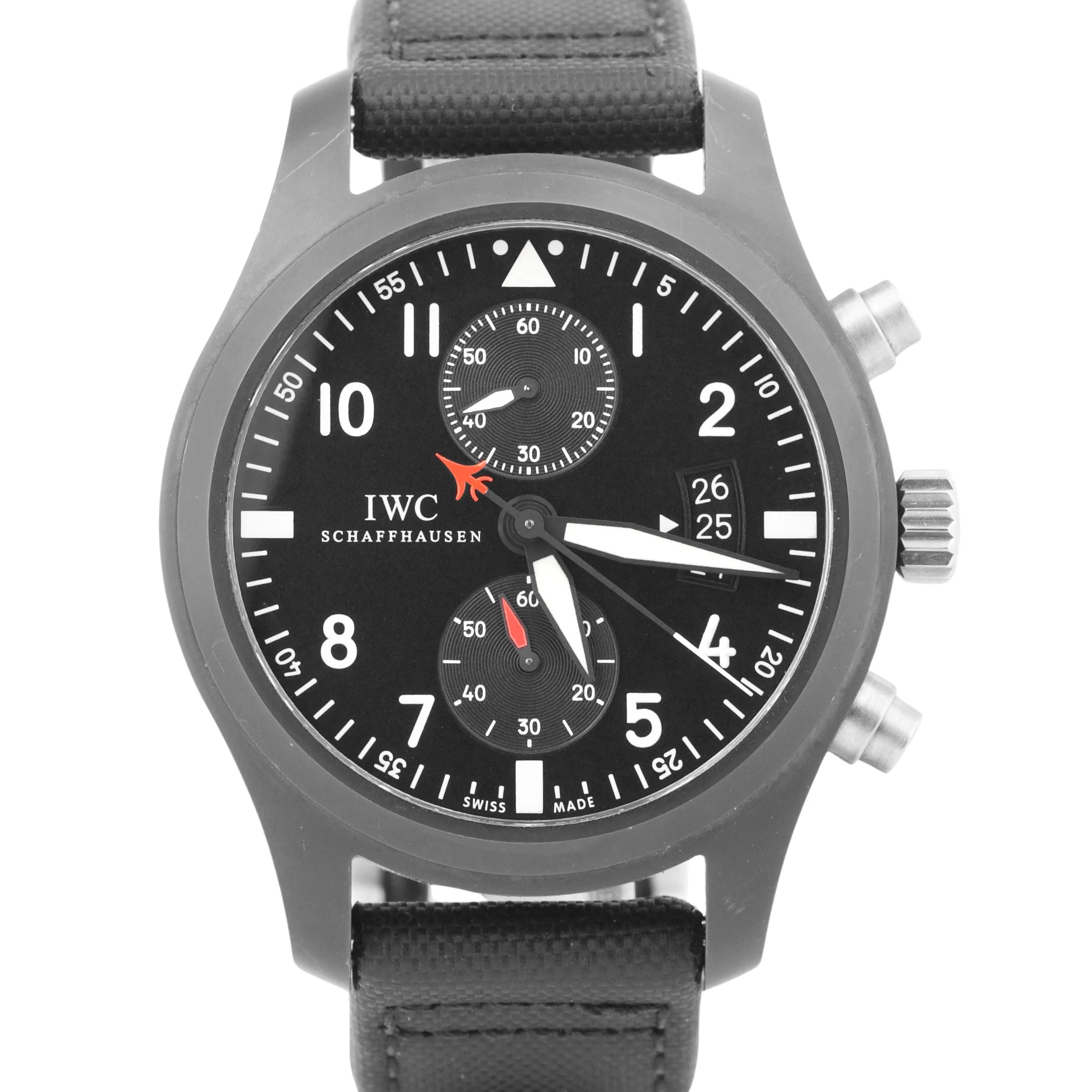 PAPERS IWC Pilots Watch Chronograph TOP GUN Black Ceramic 46mm IW388001 BOX