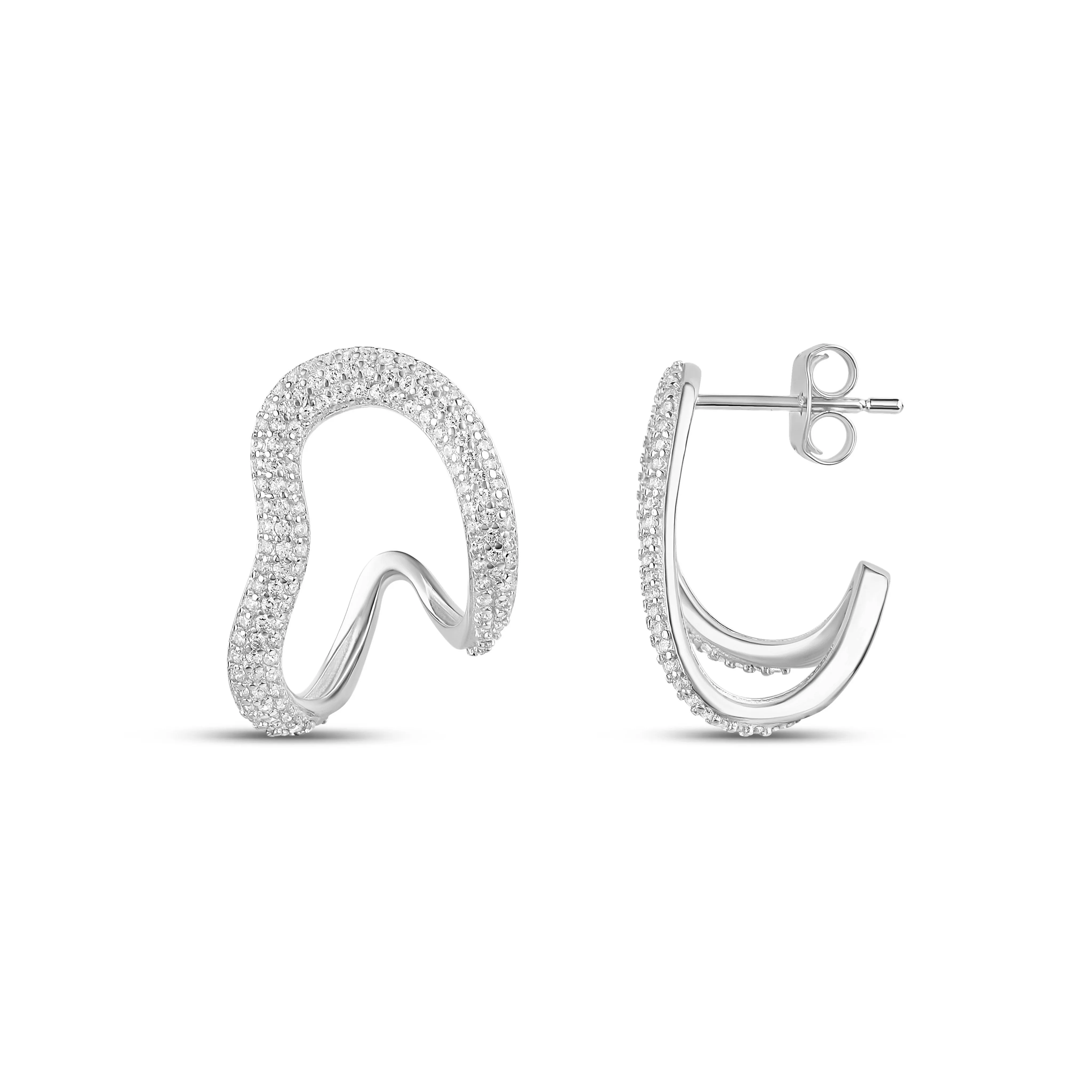 Pave Cage Lobe Earring