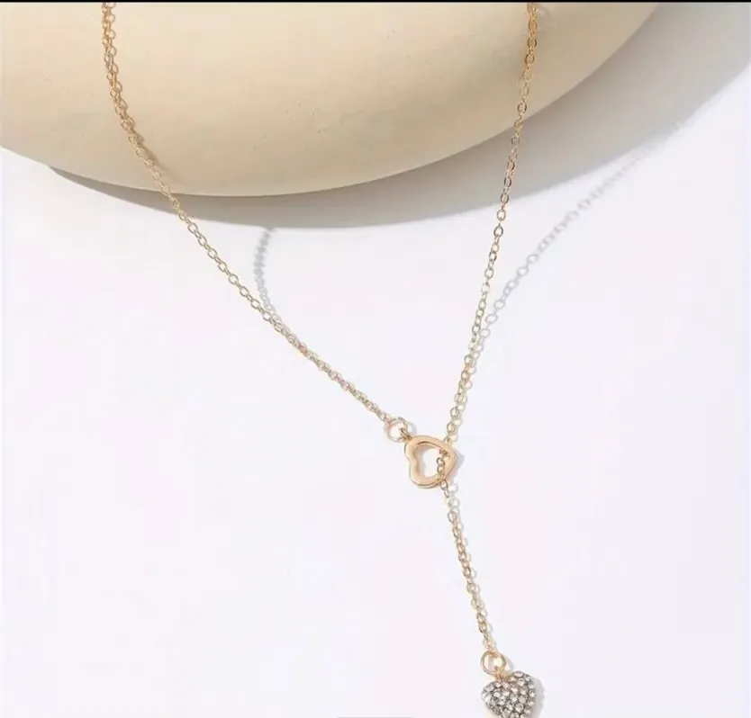 Pave Double Heart Necklace