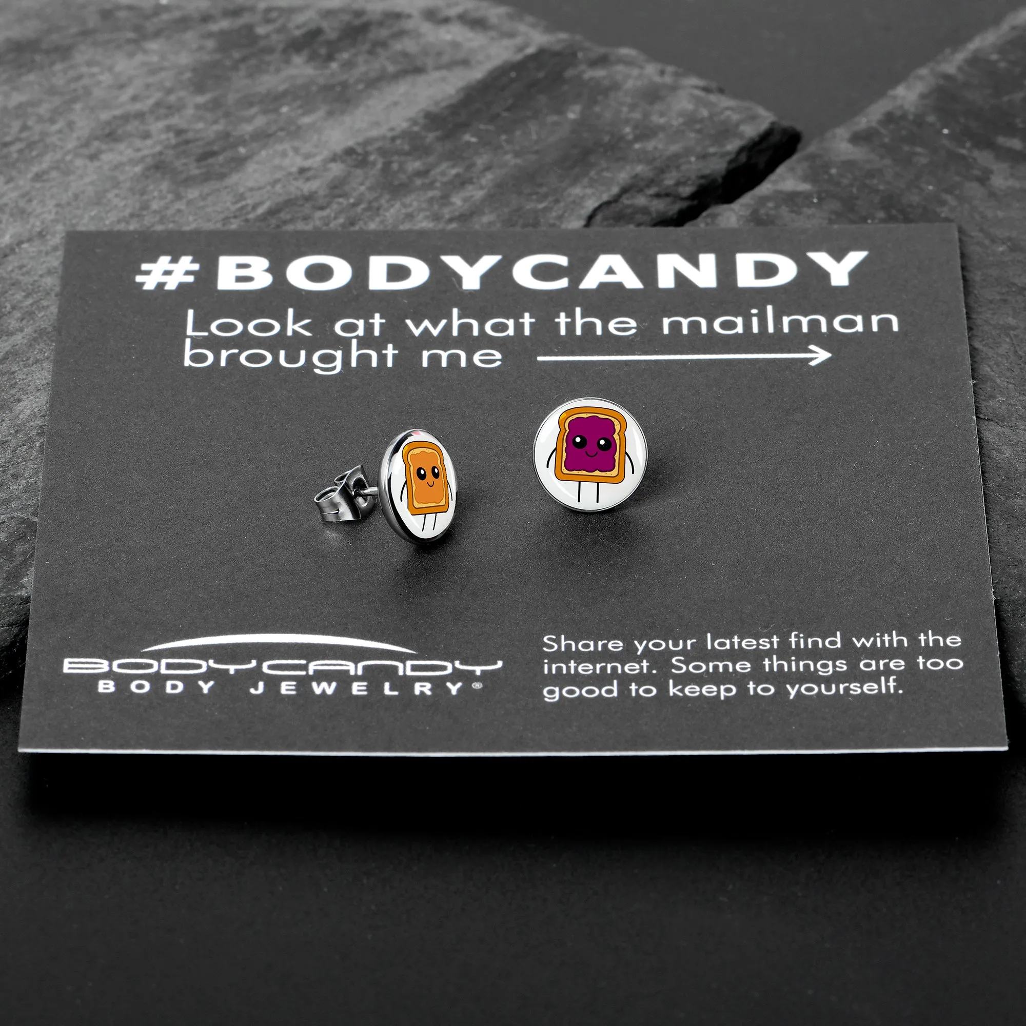PB and J Peanut Butter and Jelly Sandwich Stud Earrings
