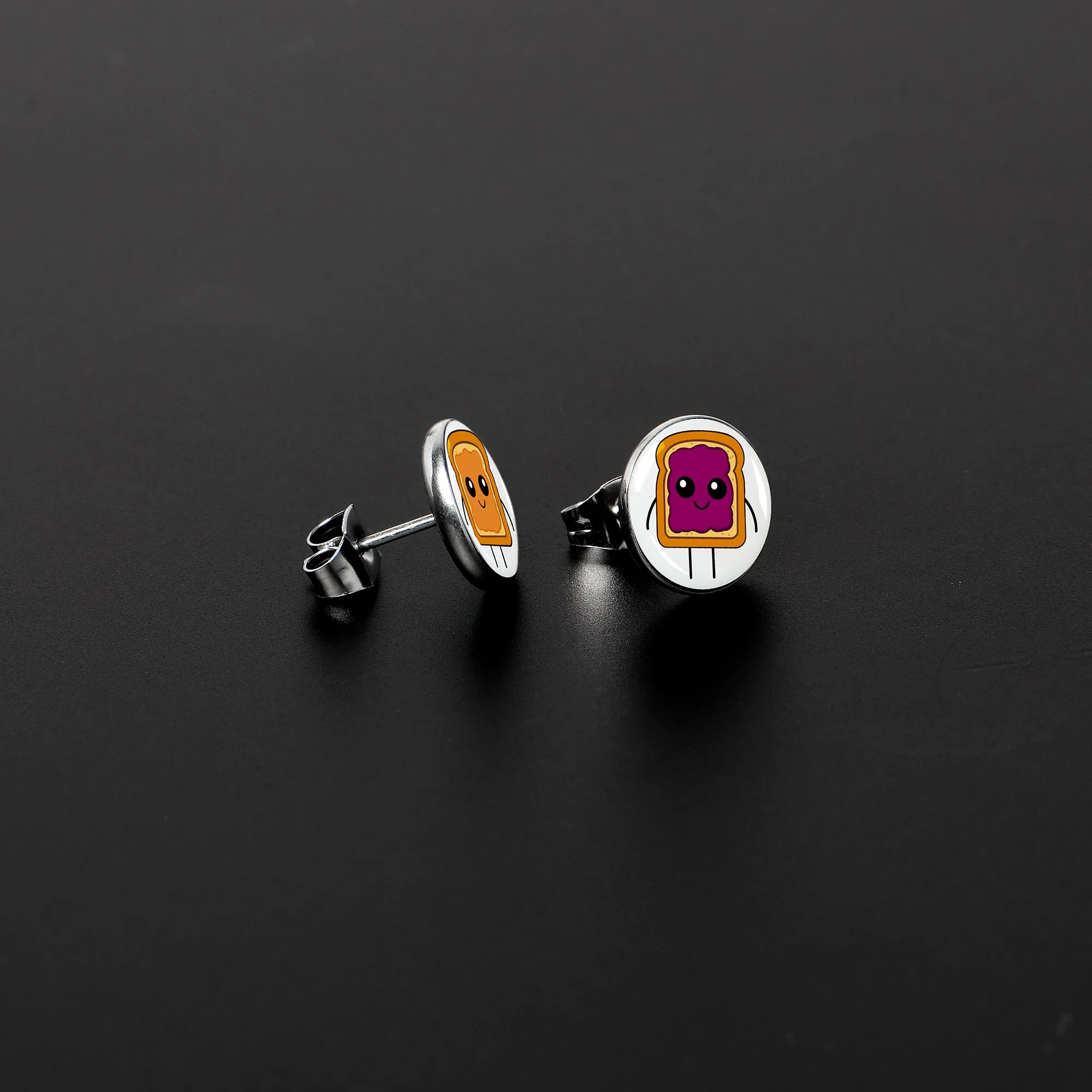 PB and J Peanut Butter and Jelly Sandwich Stud Earrings