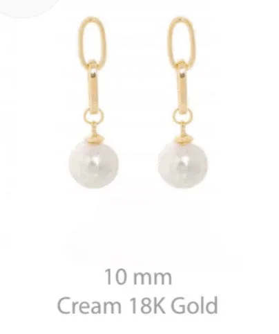 Pearl Drop Earrings Gold and Rhodium