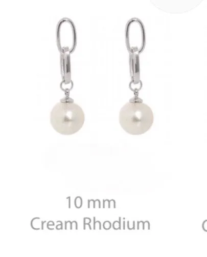 Pearl Drop Earrings Gold and Rhodium