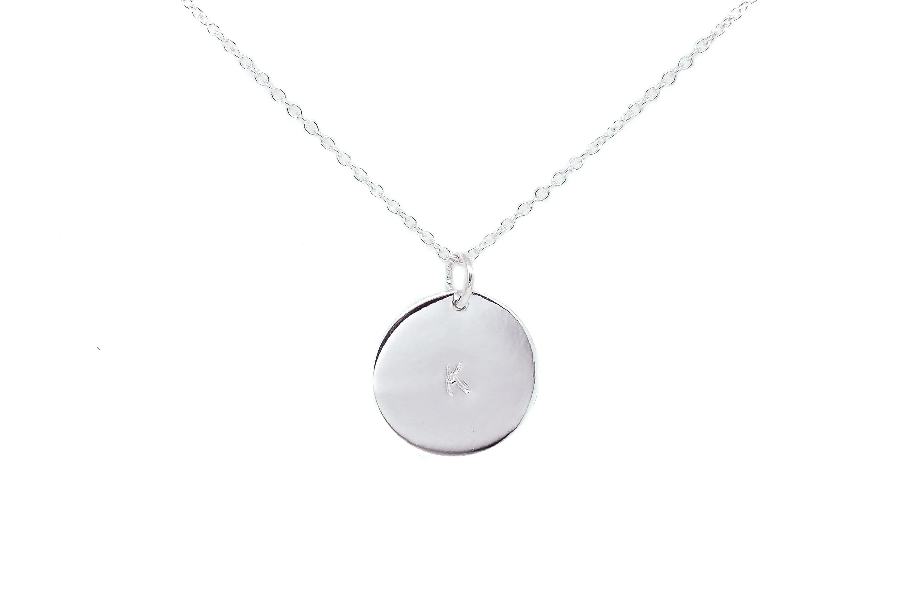 Personalised Large Disc Charm in Silver