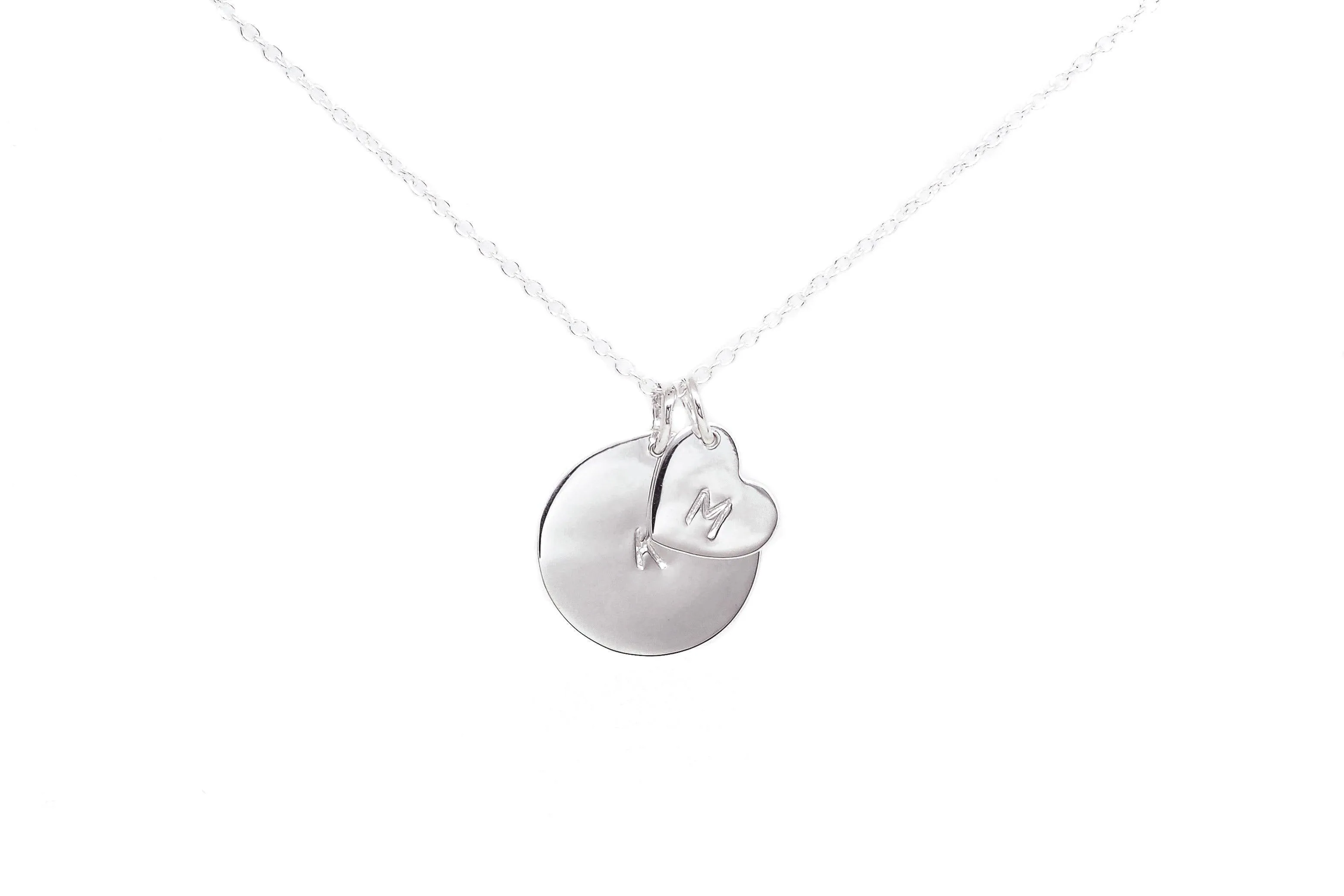 Personalised Large Disc Charm in Silver