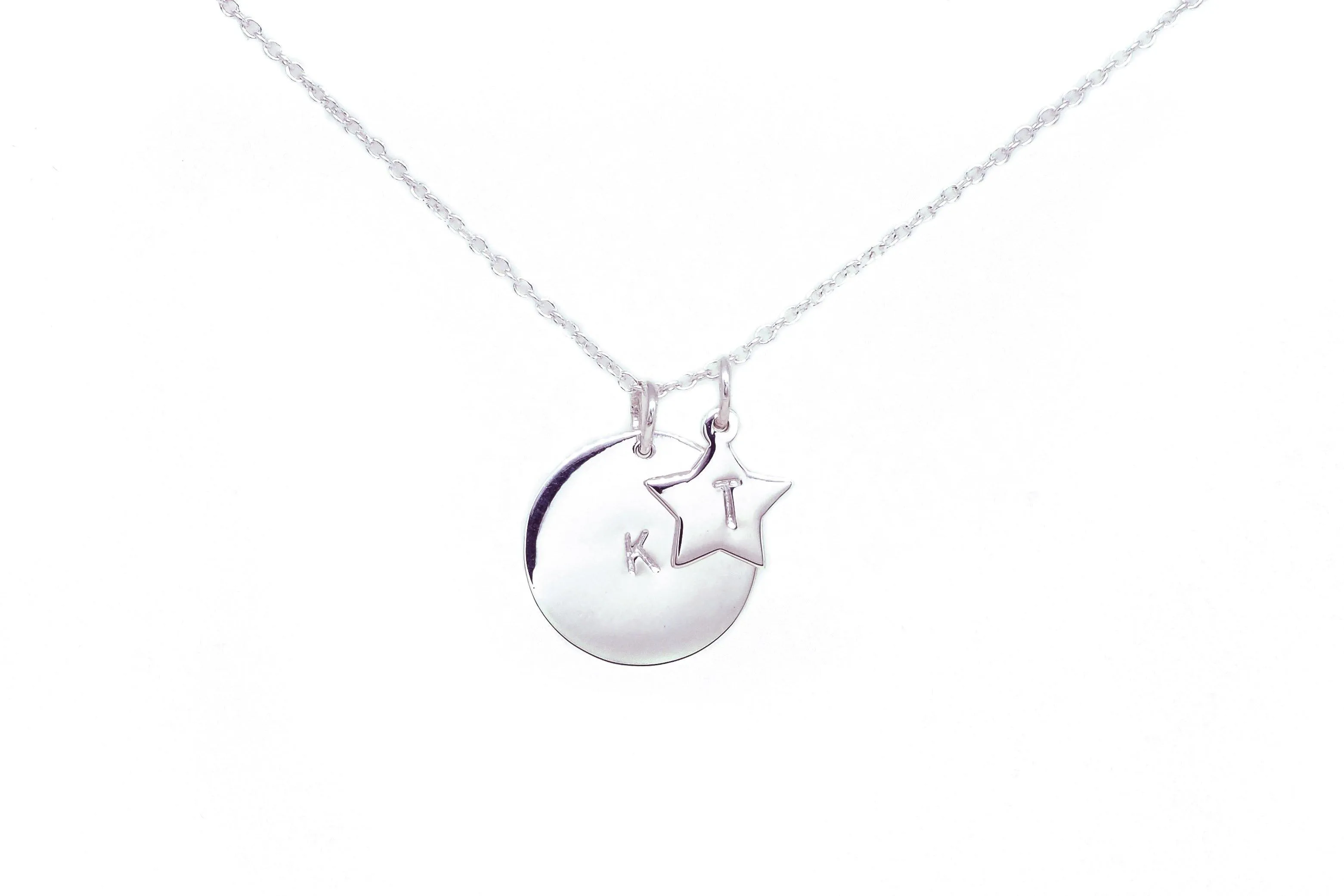 Personalised Large Disc Charm in Silver