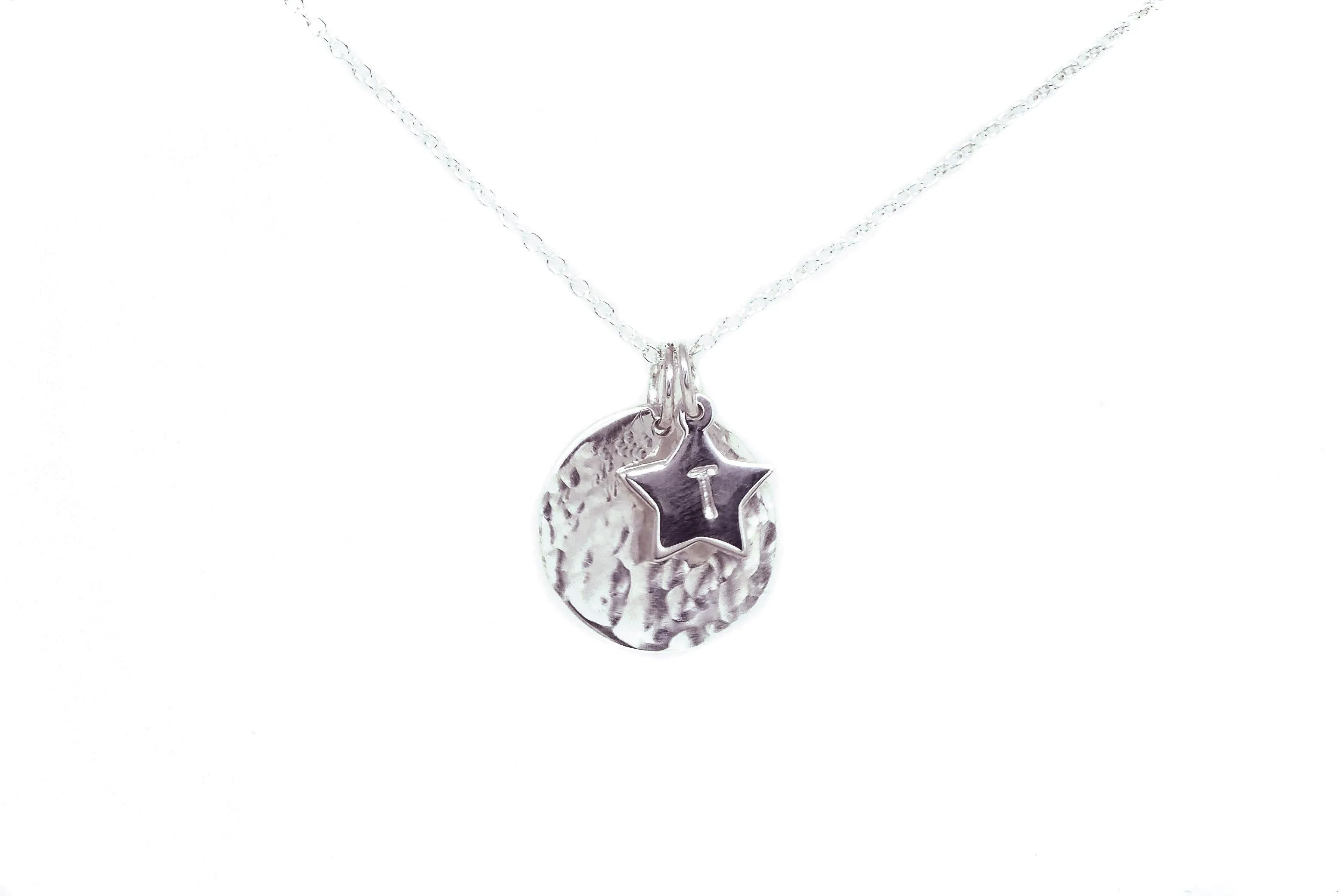 Personalised Large Disc Charm in Silver