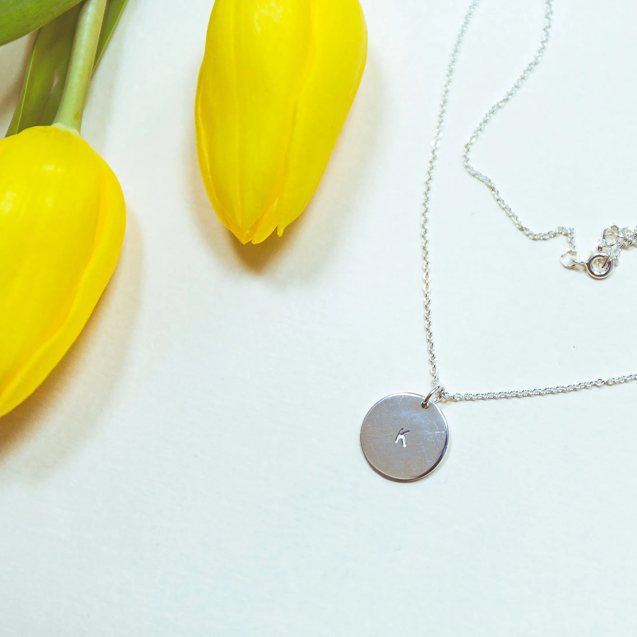 Personalised Large Disc Charm in Silver