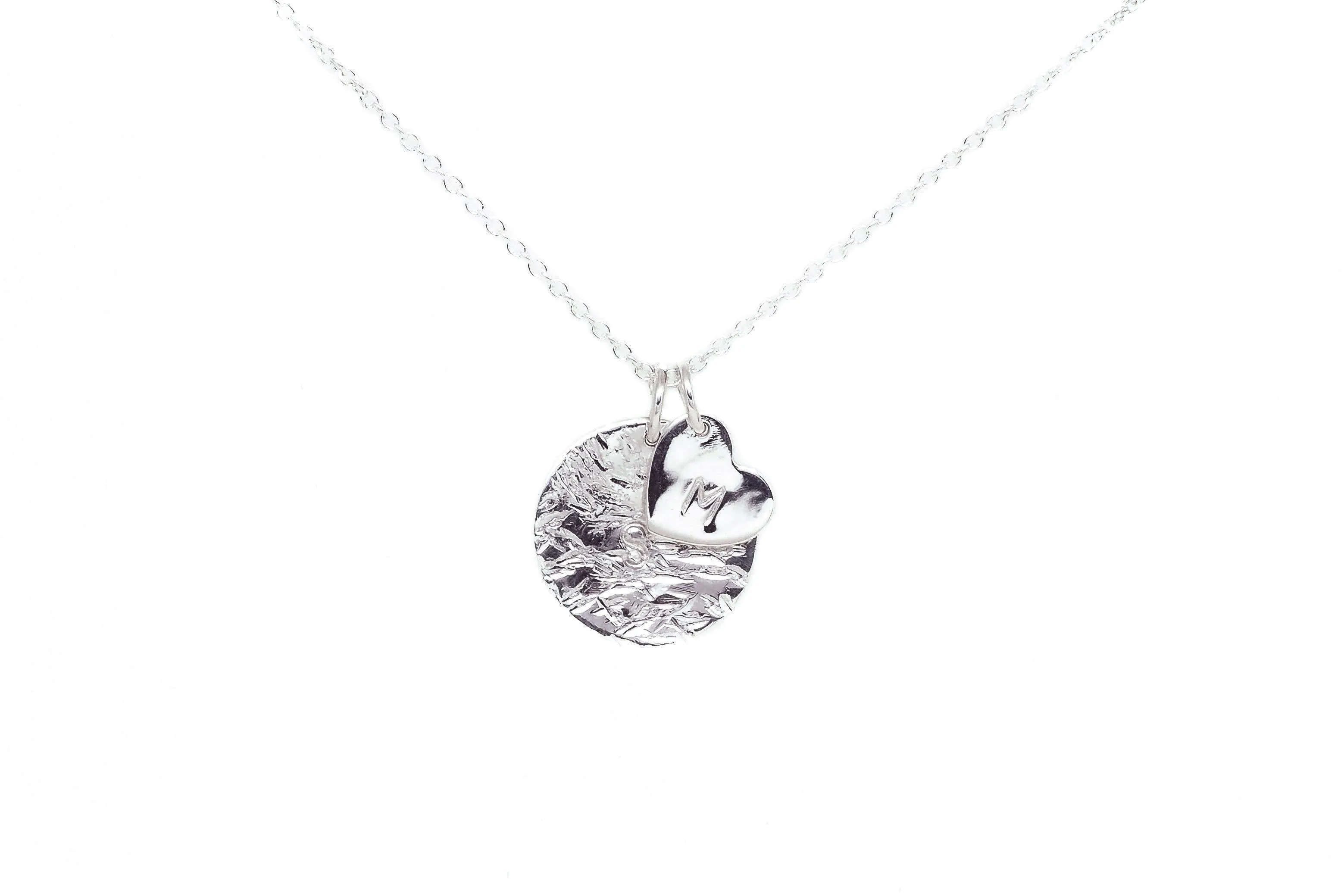 Personalised Large Disc Charm in Silver
