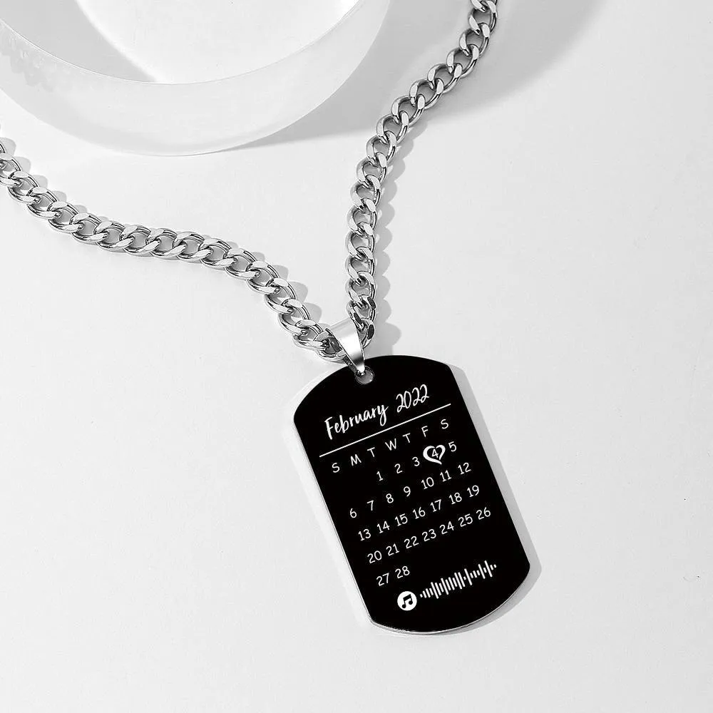 Personalized Engraved Photo Necklace With Personalized Calendar Perfect Anniversary Gifts For Lover