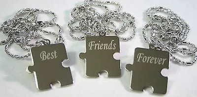 PERSONALIZED PUZZLE PIECES PENDANTS NECKLACE THREE