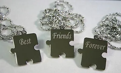 PERSONALIZED PUZZLE PIECES PENDANTS NECKLACE THREE
