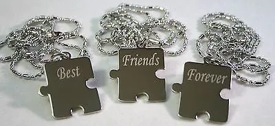 PERSONALIZED PUZZLE PIECES PENDANTS NECKLACE THREE