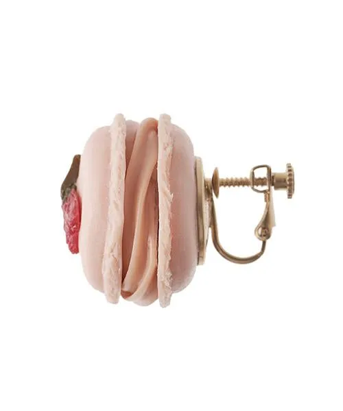 Petit SAKURA Macaron Clip-On Earrings (Pair)【Japan Jewelry】
