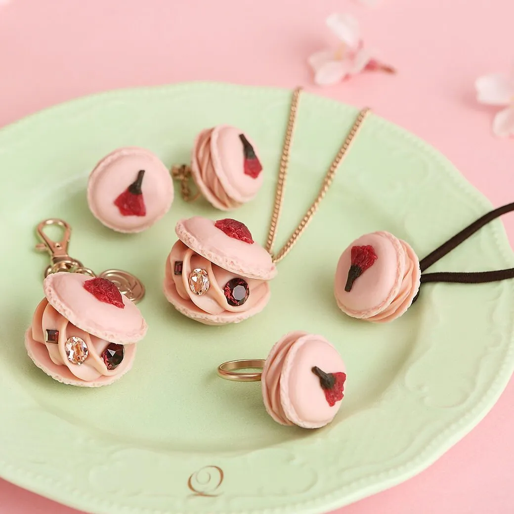 Petit SAKURA Macaron Clip-On Earrings (Pair)【Japan Jewelry】