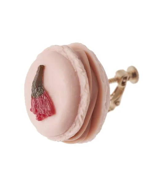 Petit SAKURA Macaron Clip-On Earrings (Pair)【Japan Jewelry】