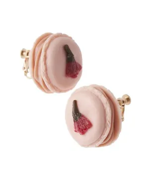 Petit SAKURA Macaron Clip-On Earrings (Pair)【Japan Jewelry】