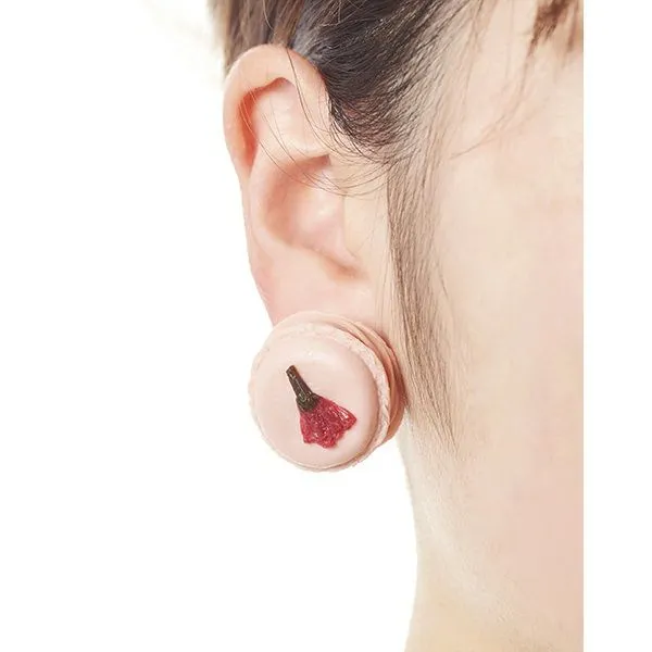 Petit SAKURA Macaron Clip-On Earrings (Pair)【Japan Jewelry】