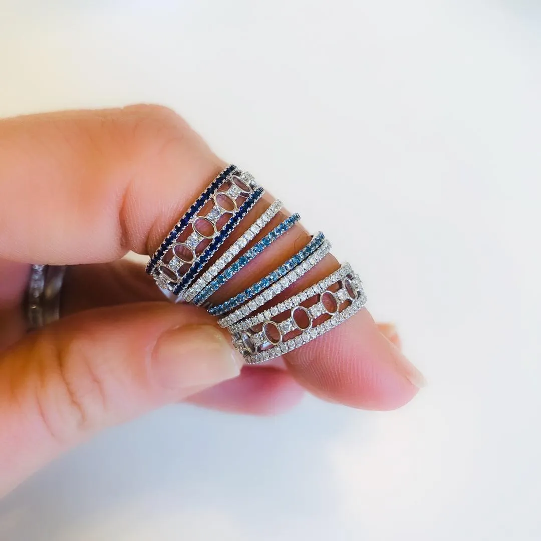 Petite Eternity Band in Cornflower Blue Sapphire