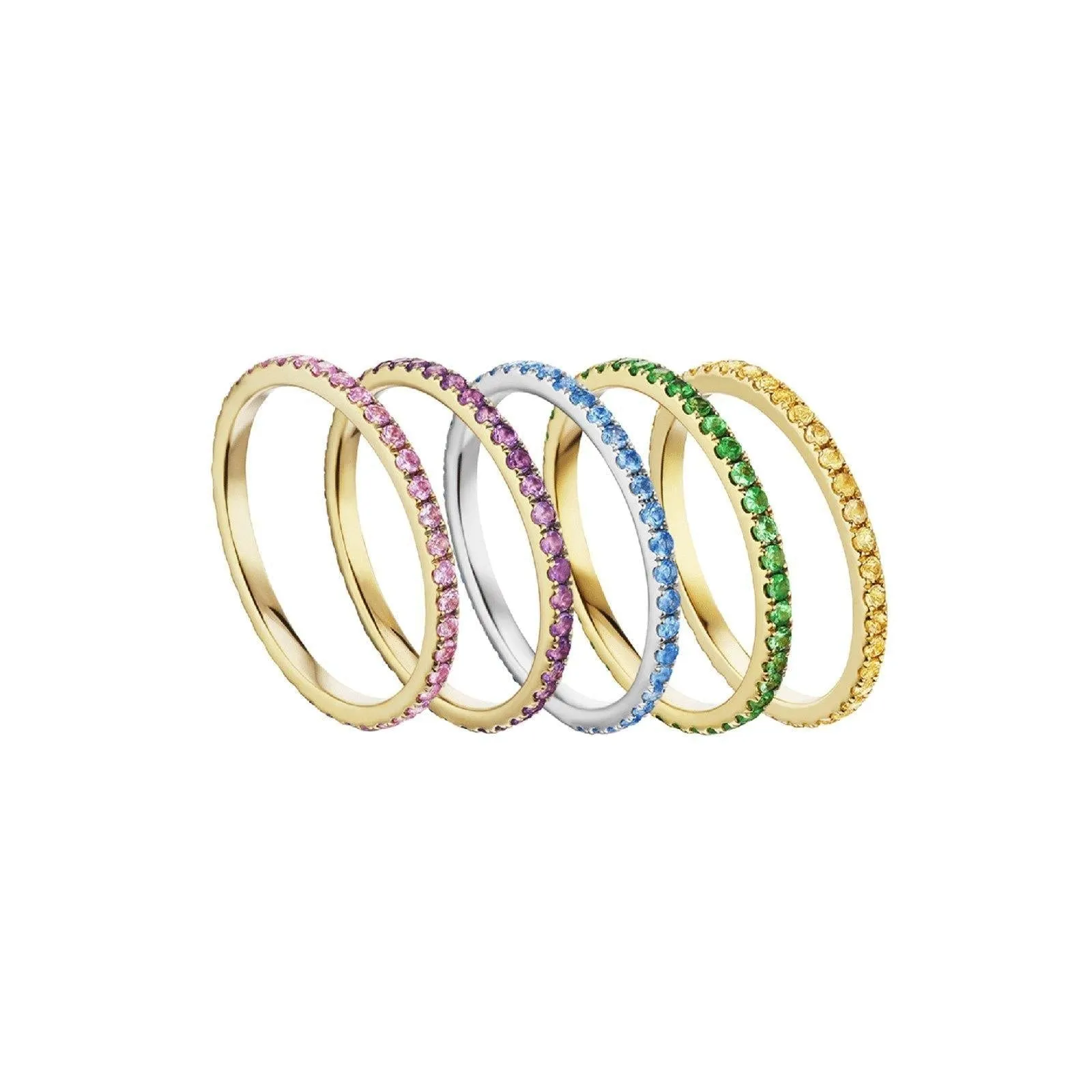 Petite Eternity Bands in Pink Sapphire