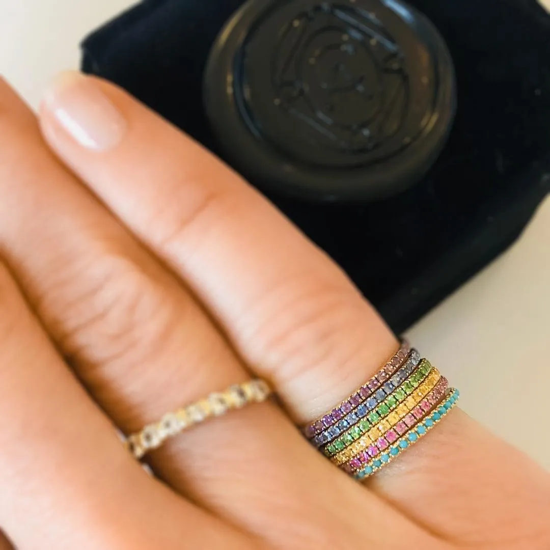 Petite Eternity Bands in Pink Sapphire