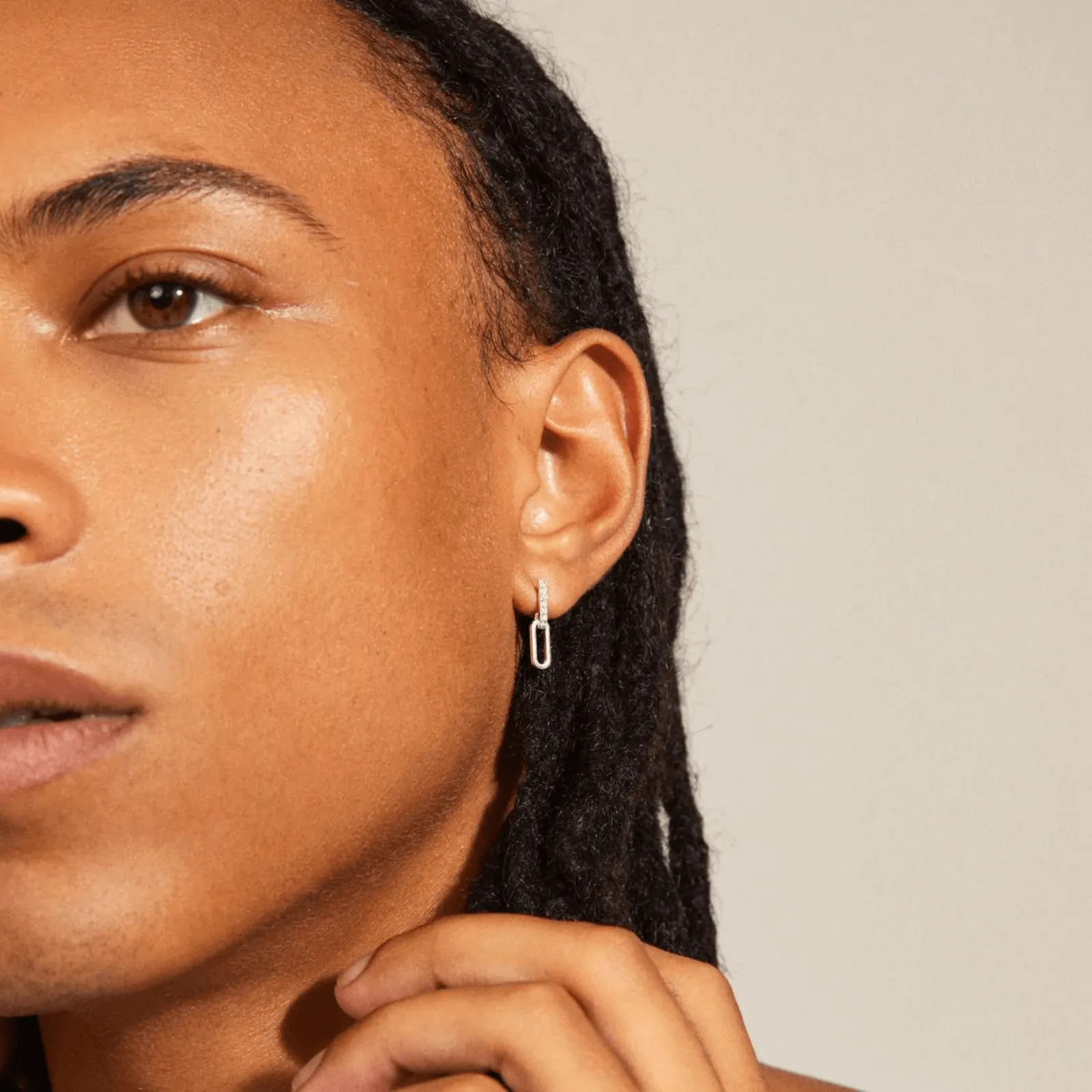Pilgrim Elsie Silver Oval Link Drop Earrings