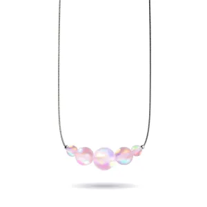 Pink | .925 Sterling Silver | Mermaid Glass Infinity Clasp Necklace