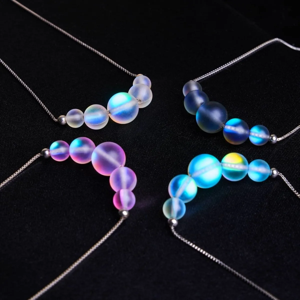 Pink | .925 Sterling Silver | Mermaid Glass Infinity Clasp Necklace