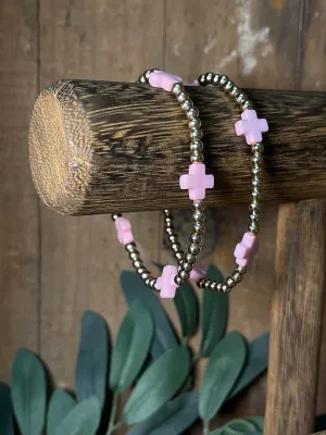 Pink Accent & Gold Bead