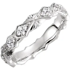 Platinum 1/3 CTW Diamond Sculptural-Inspired Eternity Band Size 8