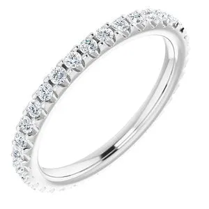 Platinum 3/4 CTW Diamond Eternity Band Size 6.5