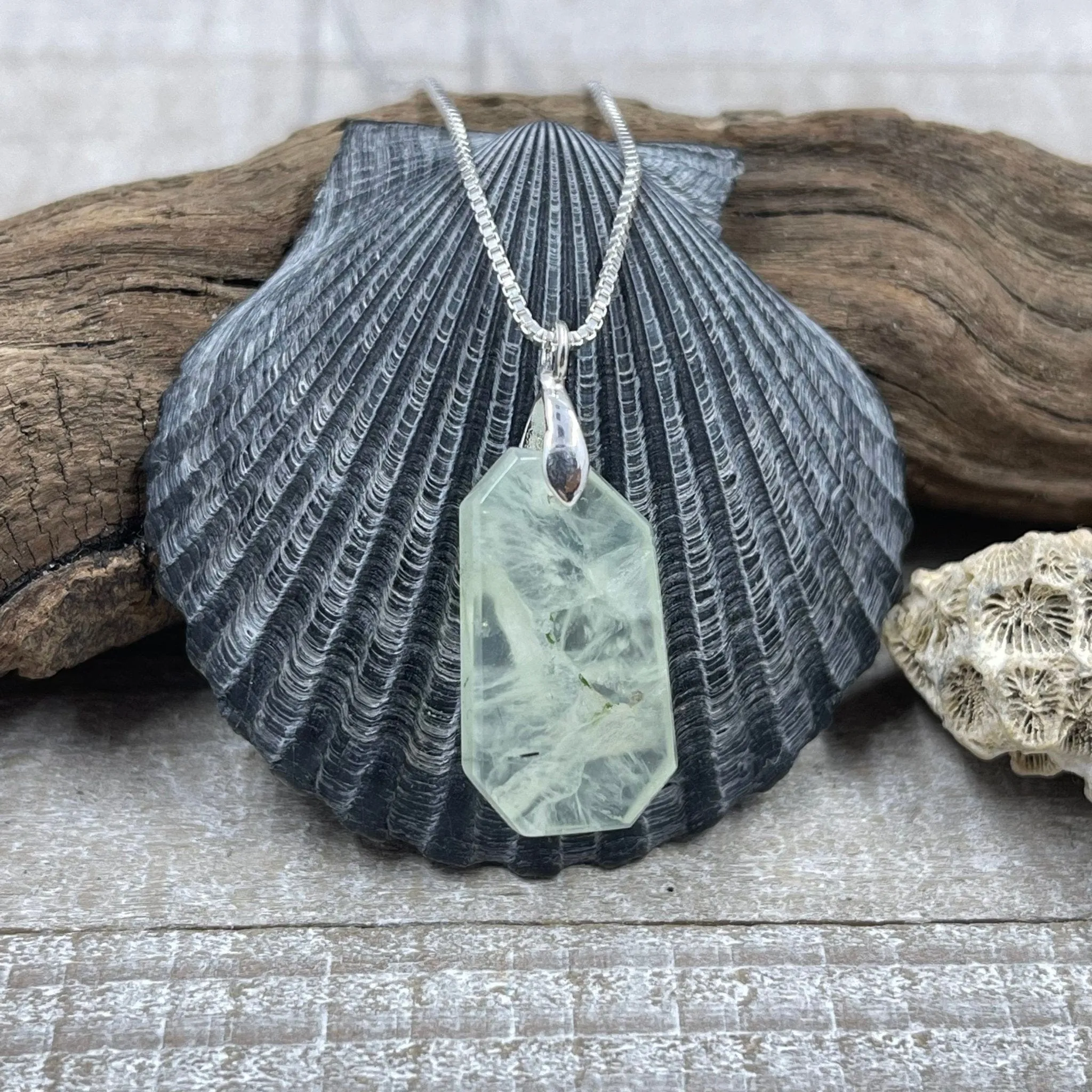 Prehnite Freeform Necklace - B