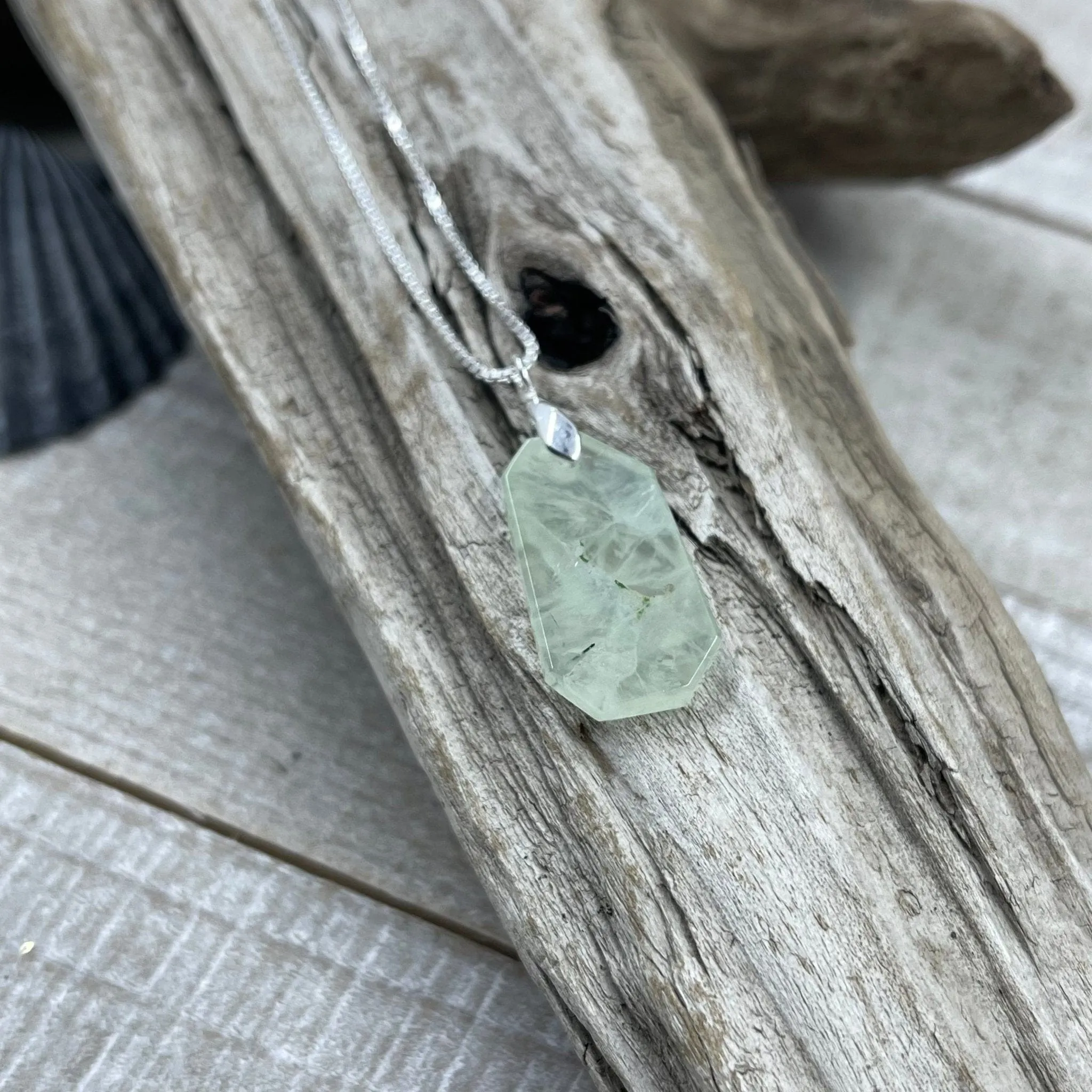 Prehnite Freeform Necklace - B