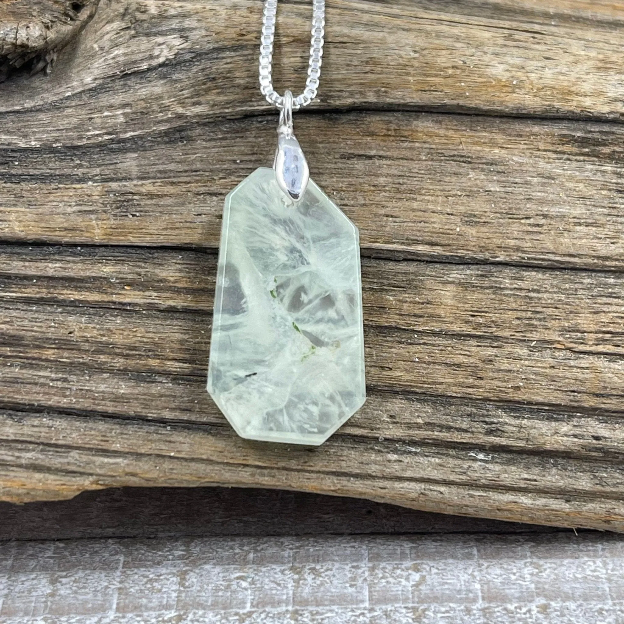 Prehnite Freeform Necklace - B