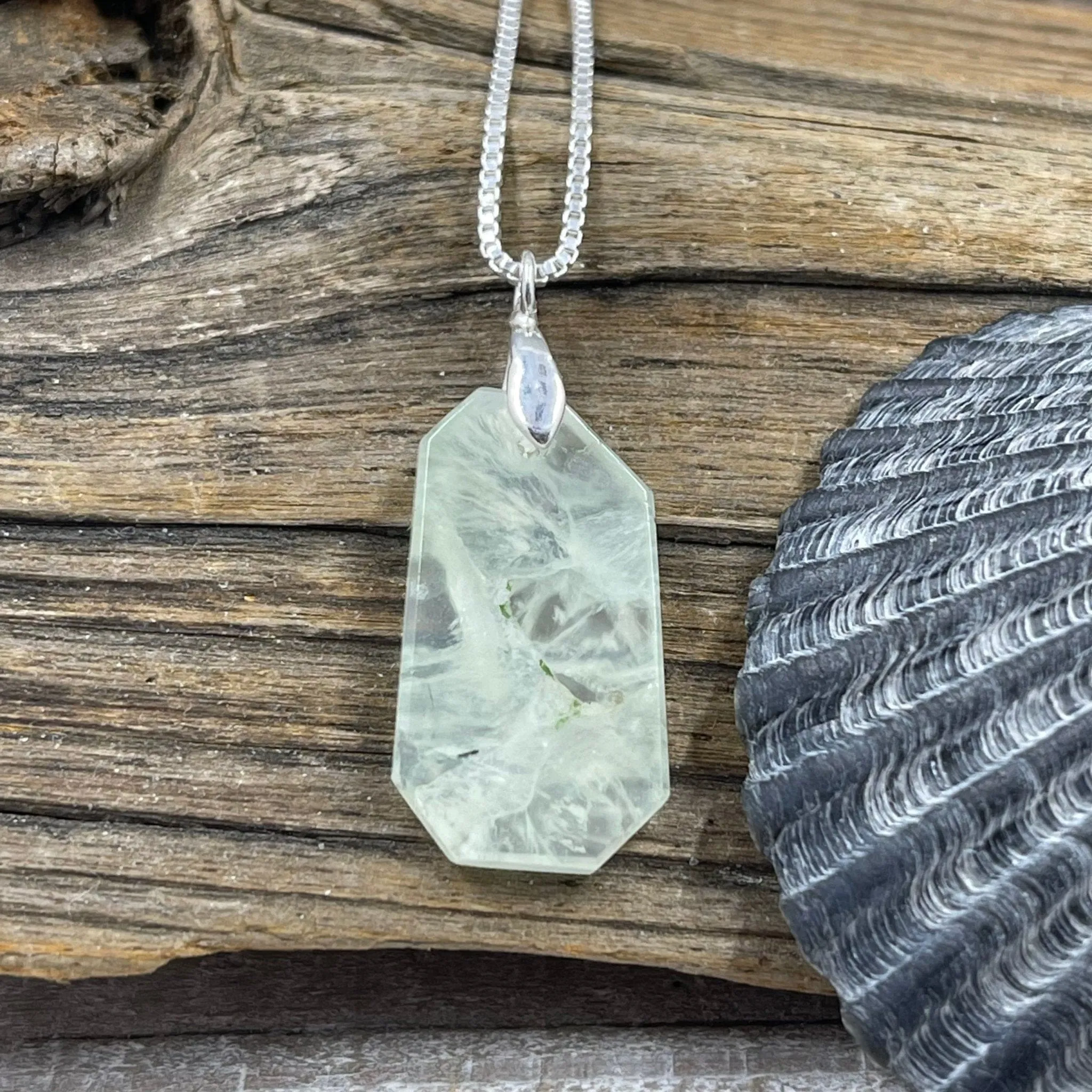 Prehnite Freeform Necklace - B