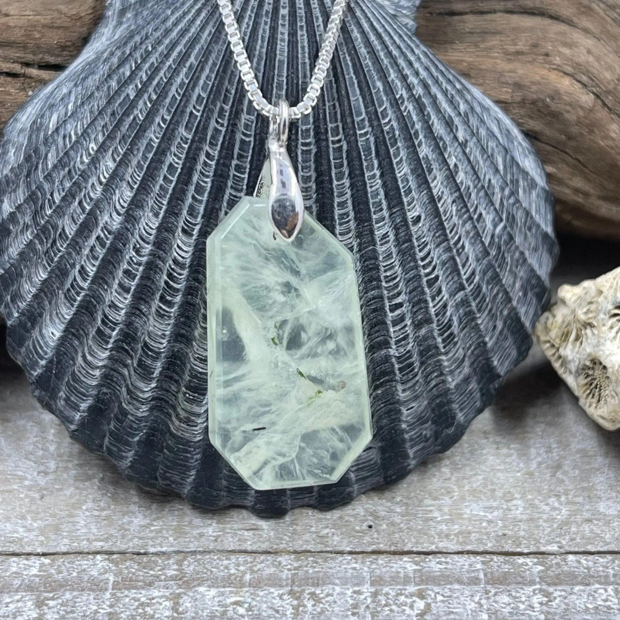 Prehnite Freeform Necklace - B