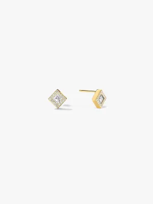 Princess-Cut Crystal Studs