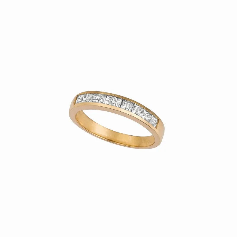 PRINCESS CUT DIAMOND BAND RING 14K GOLD (0.52 CTW)