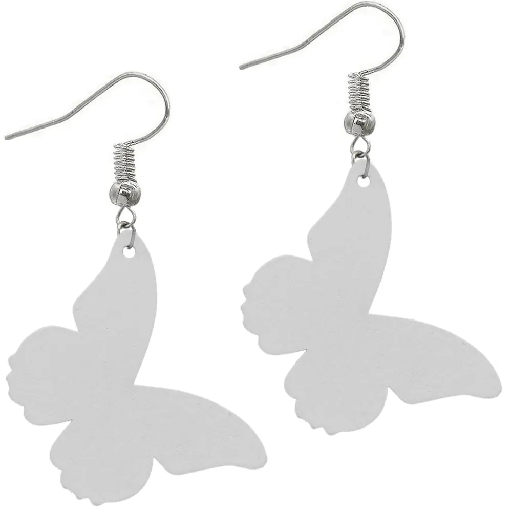 Purple Multicolor Butterfly Wooden Mini Earrings