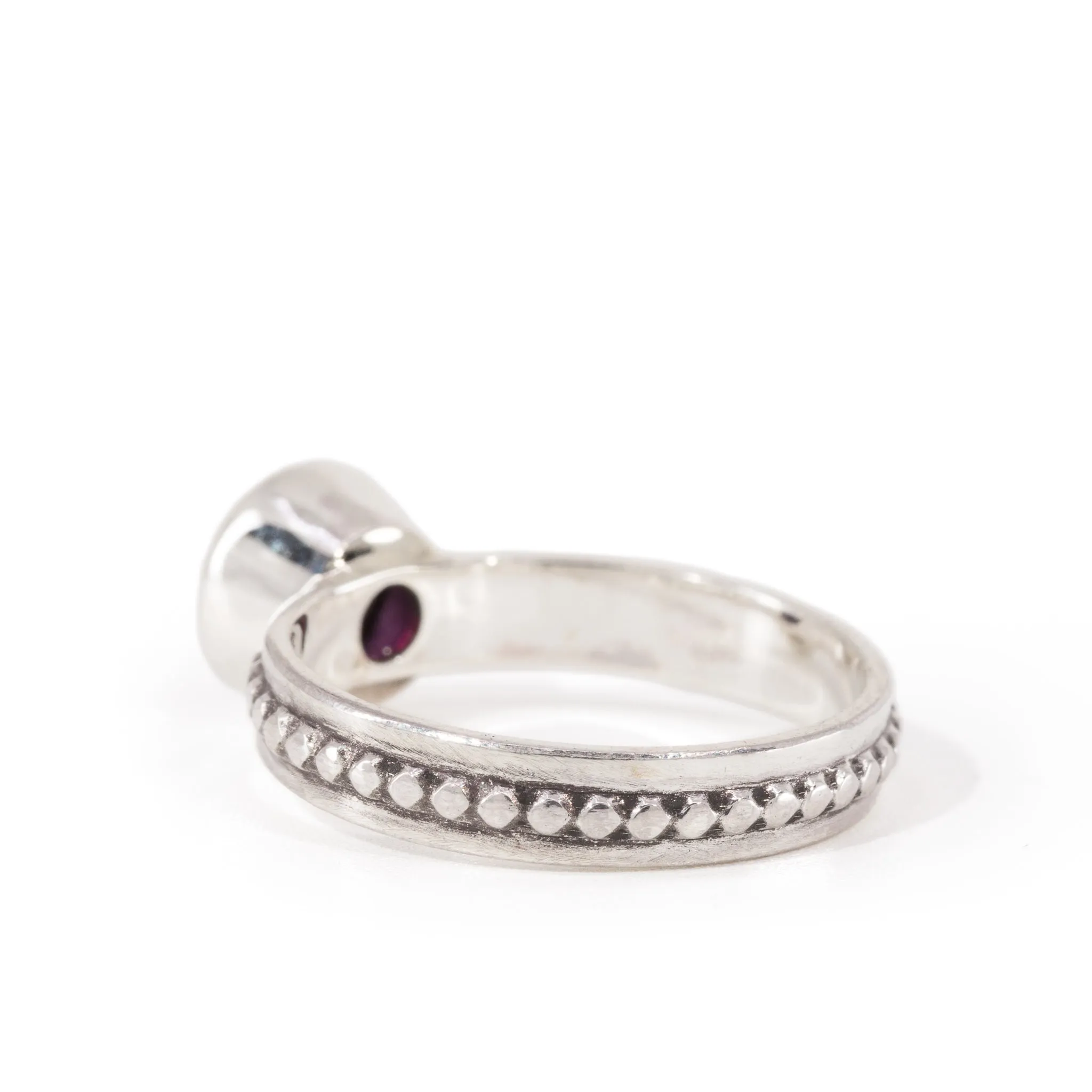 Pyrope Garnet .98 Carat Sterling Silver Handcrafted Gemstone Ring